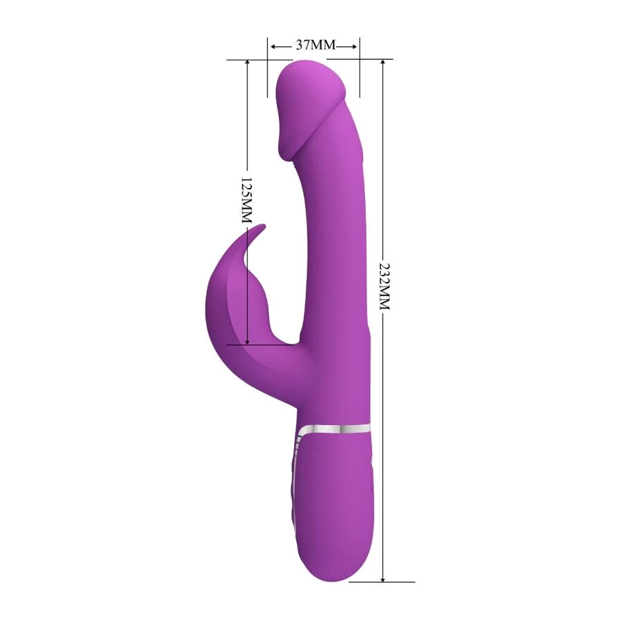 PRETTY LOVE - KAMPAS 3 IN 1 MULTIFUNCTION RABBIT VIBRATOR  PURPLE